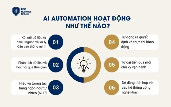 6 bước trong quy trình hoạt động của AI Automation