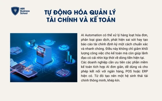Tự động quản lý tài chính và kế toán trong doanh nghiệp