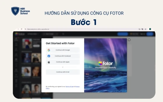 Truy cập trang web và đăng nhập vào Fotor