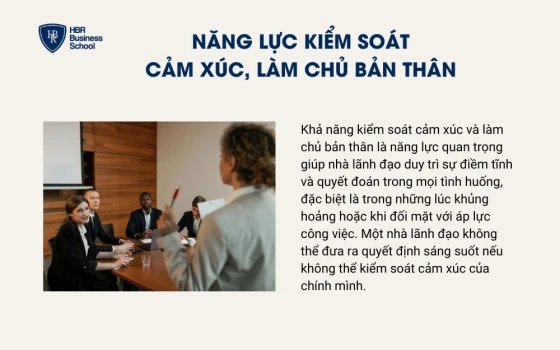 Năng lực kiểm soát cảm xúc, làm chủ bản thân