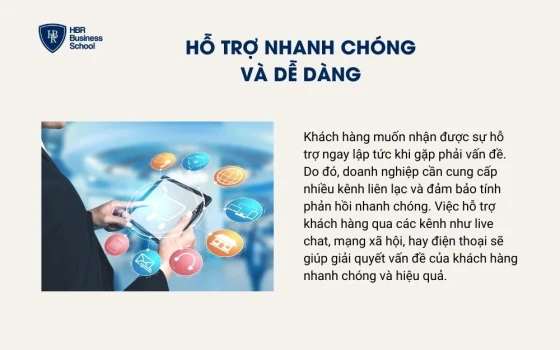 Hỗ trợ nhanh chóng và dễ dàng