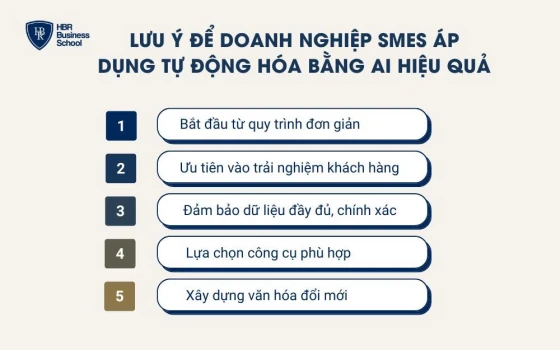Lưu ý để doanh nghiệp SMEs áp dụng tự động hóa bằng AI hiệu quả