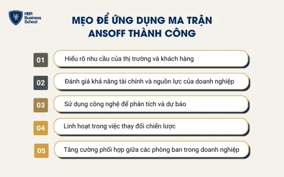 Mẹo để ứng dụng ma trận Ansoff thành công