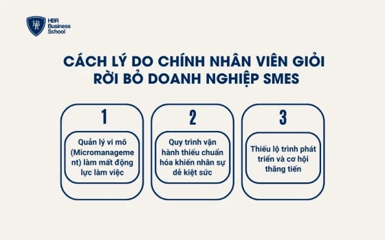 Cách lý do chính nhân viên giỏi  rời bỏ doanh nghiệp SMEs