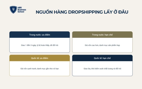 So sánh nguồn hàng dropshipping trong nước và quốc tế