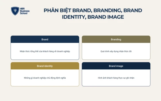 Phân biệt brand identity với brand, branding và brand image